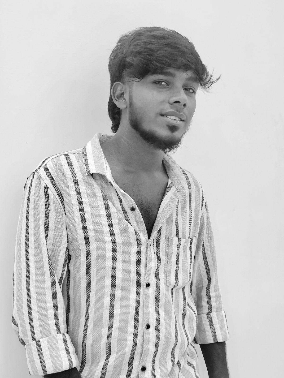 Praveen Kumar in grayscale illustration