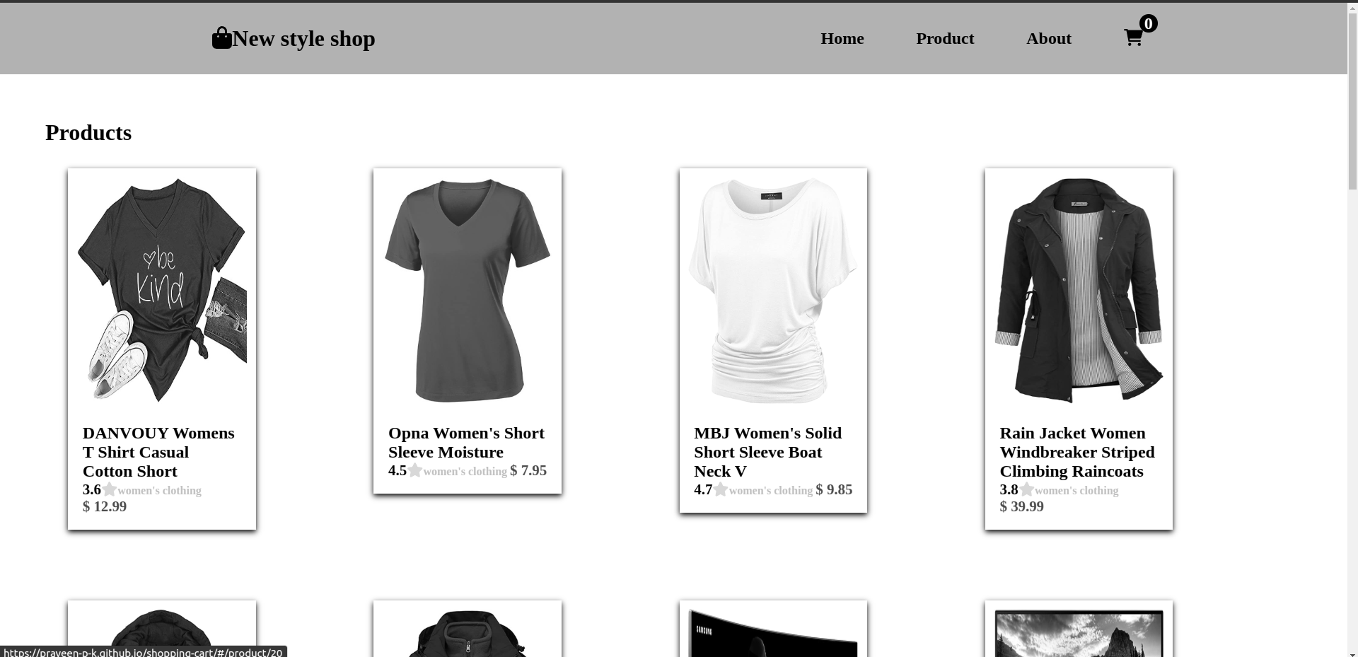 Grey version of Shopping cart