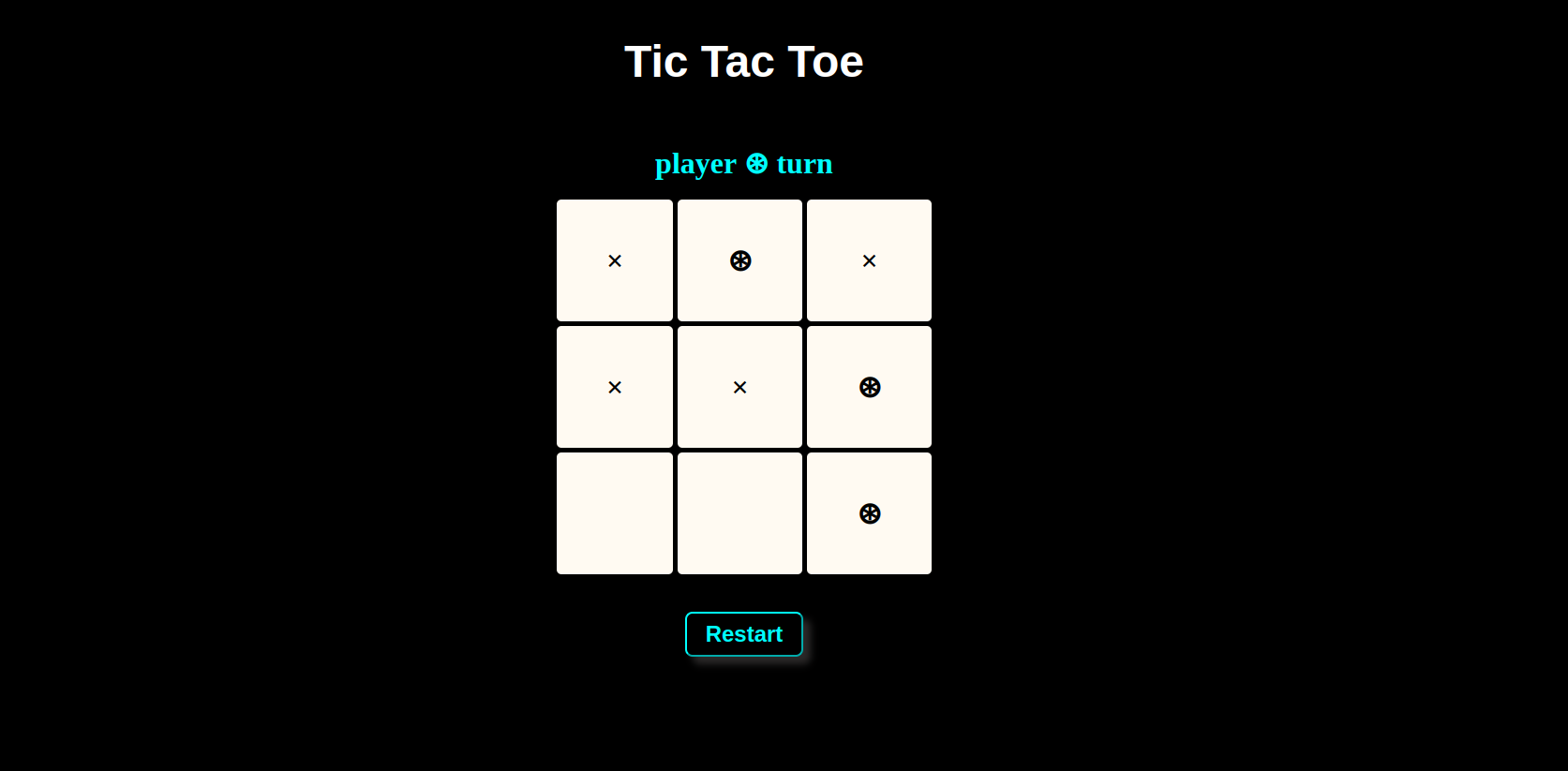 Screenshot of TIC TAC TOE