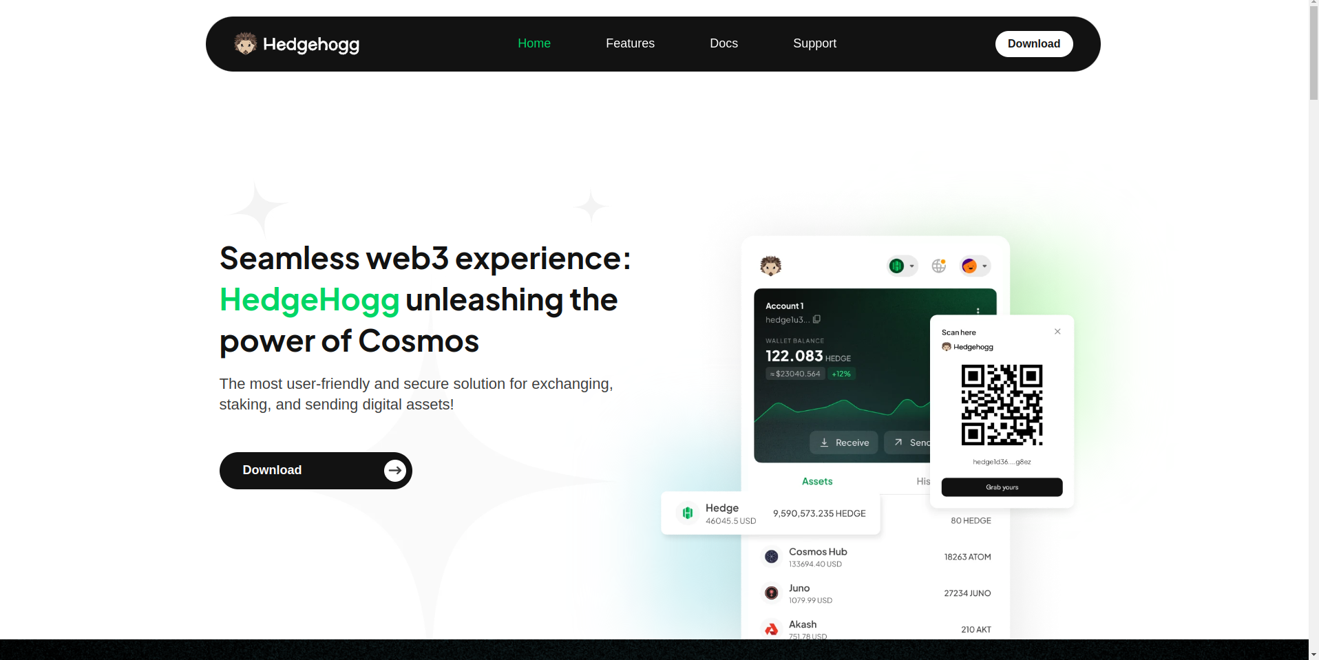 Screenshot of Hedgehogg wallet