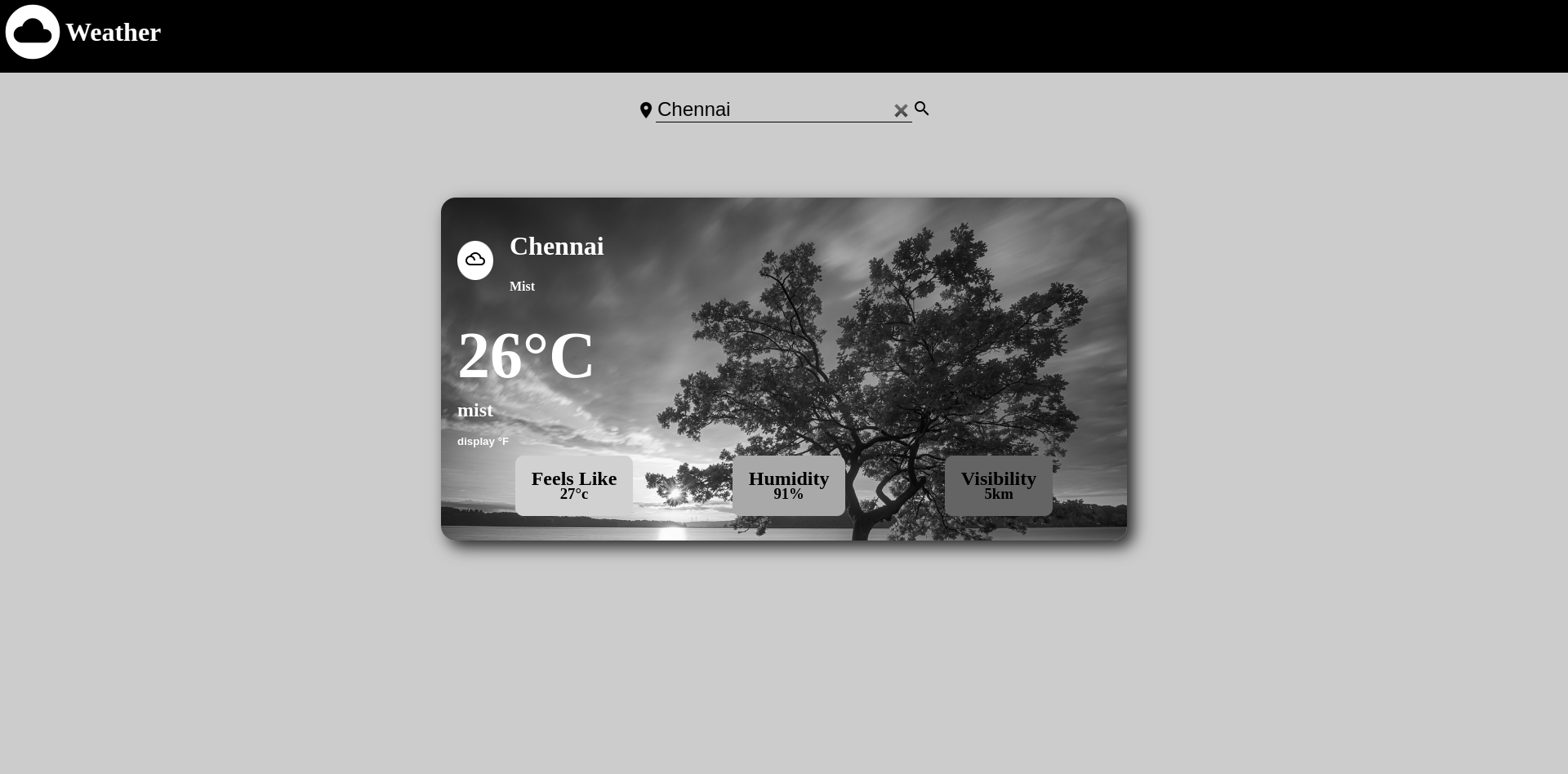 Grey version of Weather application